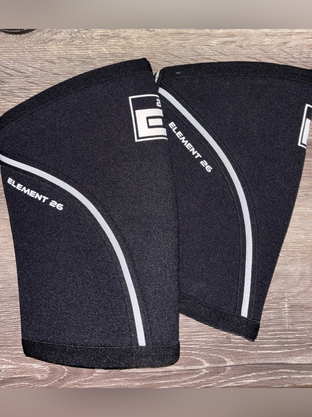 Element 26 Black Neoprene Knee Sleeves with Reflective Trim